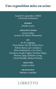Mathieu Copeland, Marie-Hélène Leblanc, Jennifer Lacey, Lætitia Sadier - <em>A Staged Exhibition</em> (interview booklet + libretto) 