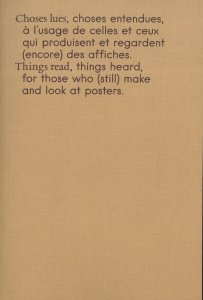 Things read, things heard, for those who (still) make and look at posters