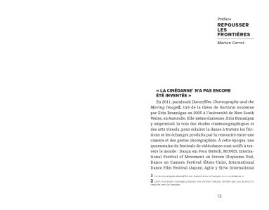 Cinédanse, chorégraphie et image en mouvement