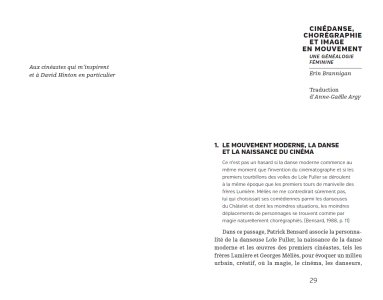 Cinédanse, chorégraphie et image en mouvement