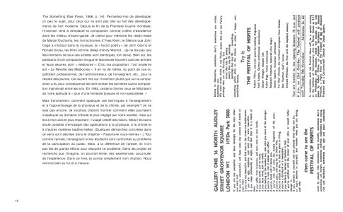 Enseigner et apprendre, arts vivants par Robert Filliou et le lecteur, s'il le désire avec la participation de John Cage, Benjamin Patterson, Allan Kaprow, Marcelle Filliou, Vera, Bjössi, Karl Rot, Dorothy Iannone, Diter Rot, Joseph Beuys