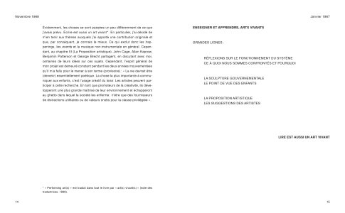 Enseigner et apprendre, arts vivants par Robert Filliou et le lecteur, s'il le désire avec la participation de John Cage, Benjamin Patterson, Allan Kaprow, Marcelle Filliou, Vera, Bjössi, Karl Rot, Dorothy Iannone, Diter Rot, Joseph Beuys
