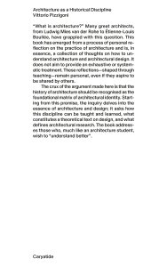Architecture as a Historical Discipline