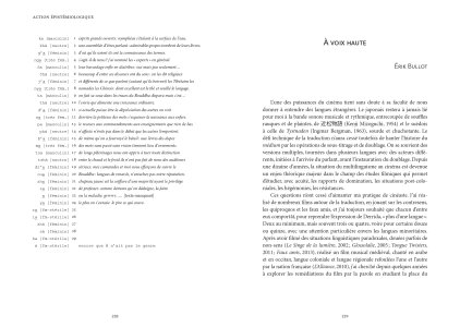 Traduire la performance / performer la traduction