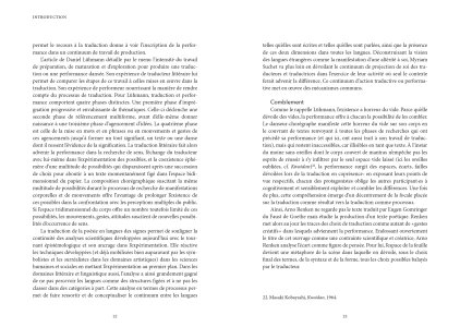 Traduire la performance / performer la traduction