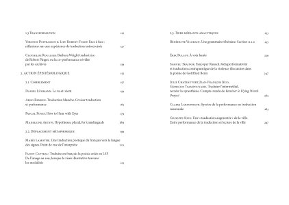 Traduire la performance / performer la traduction