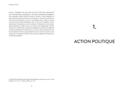 Traduire la performance / performer la traduction