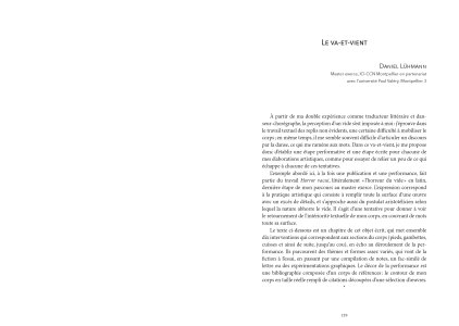 Traduire la performance / performer la traduction