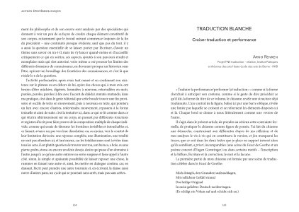 Traduire la performance / performer la traduction